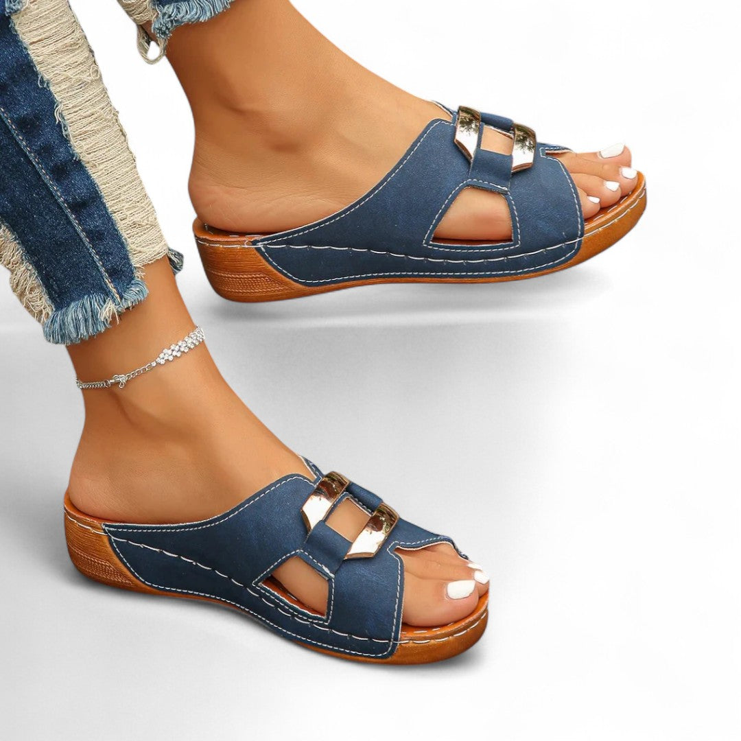 Dara Double-Buckle Slides