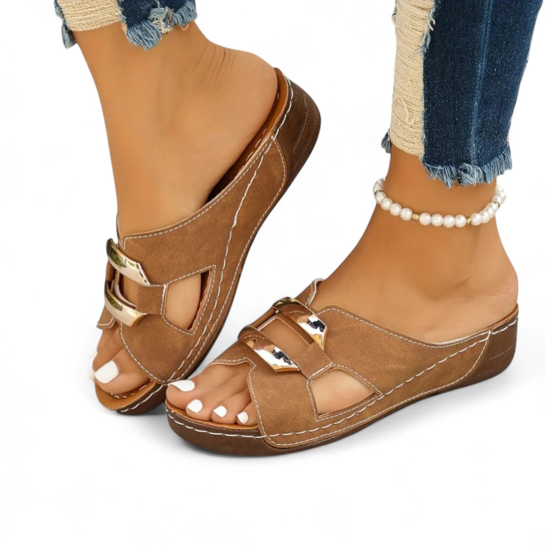 Dara Double-Buckle Slides