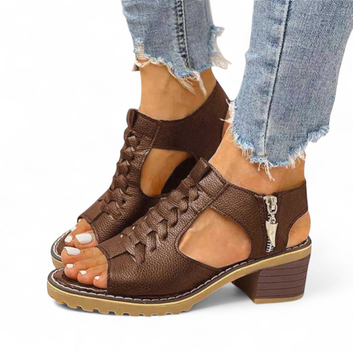 Elena Zip High Heel Sandals