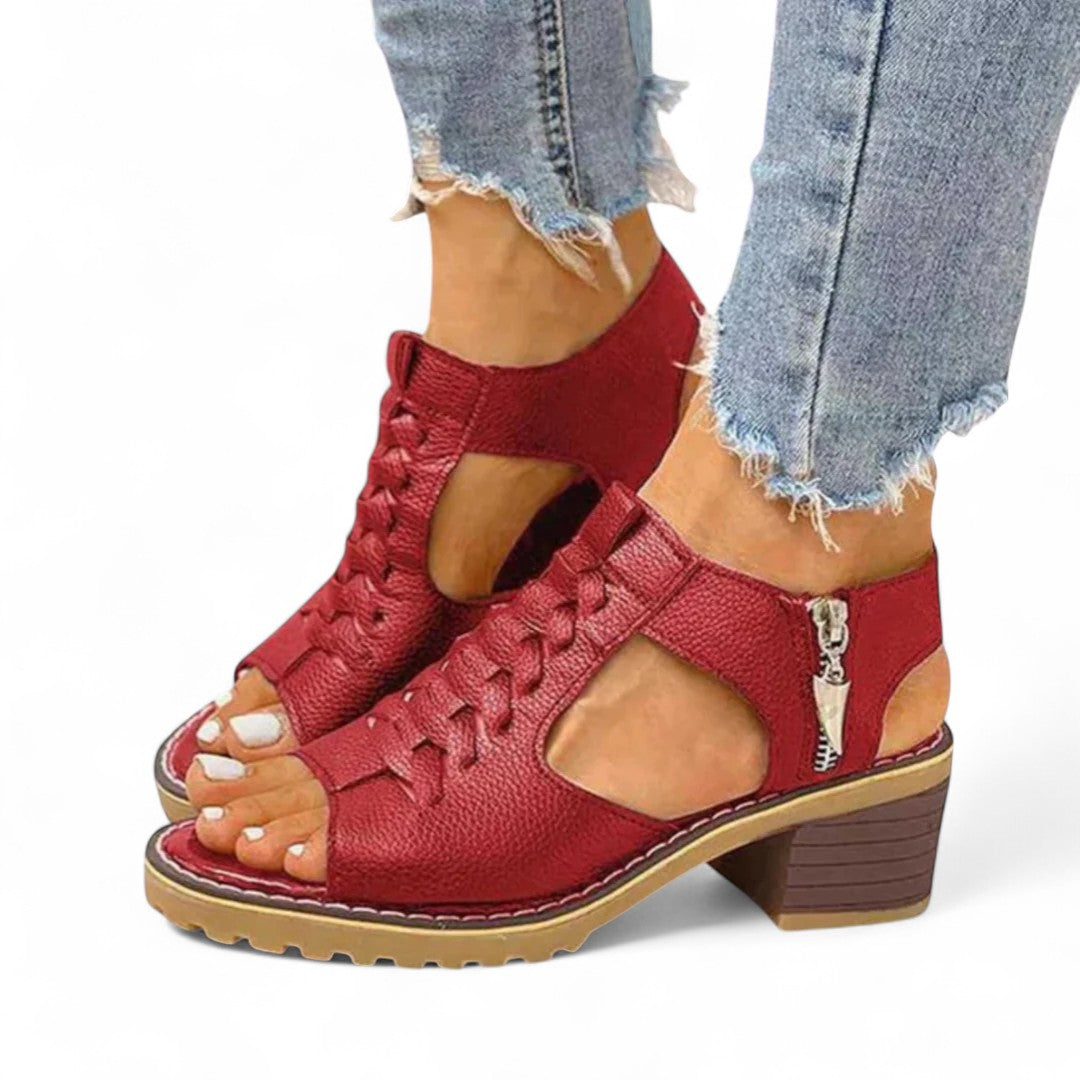 Elena Zip High Heel Sandals