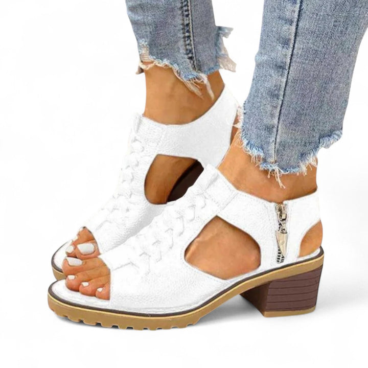 Elena Zip High Heel Sandals