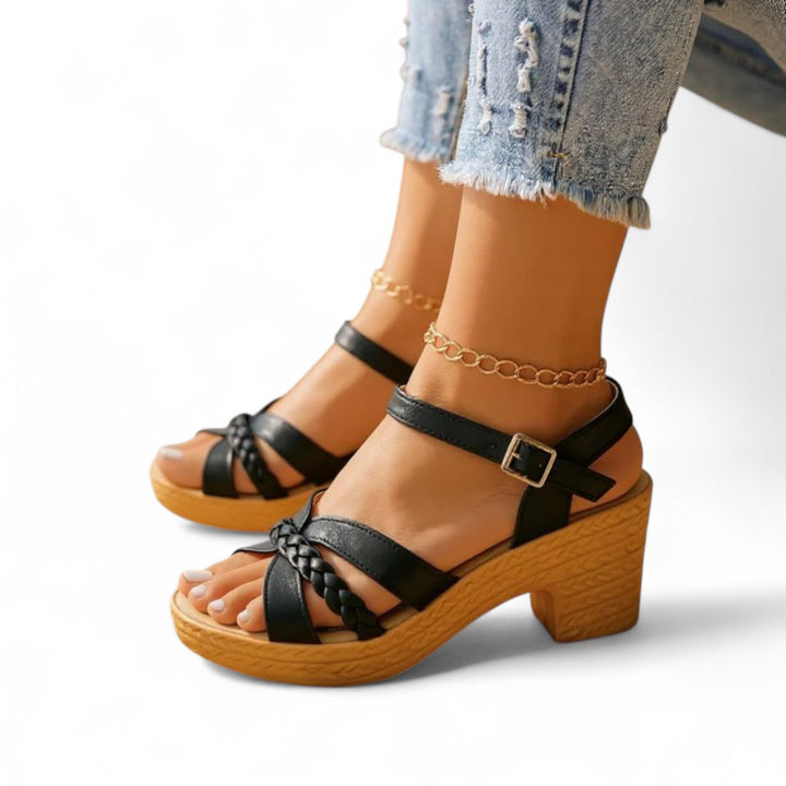 Alina Braided Heel Sandals