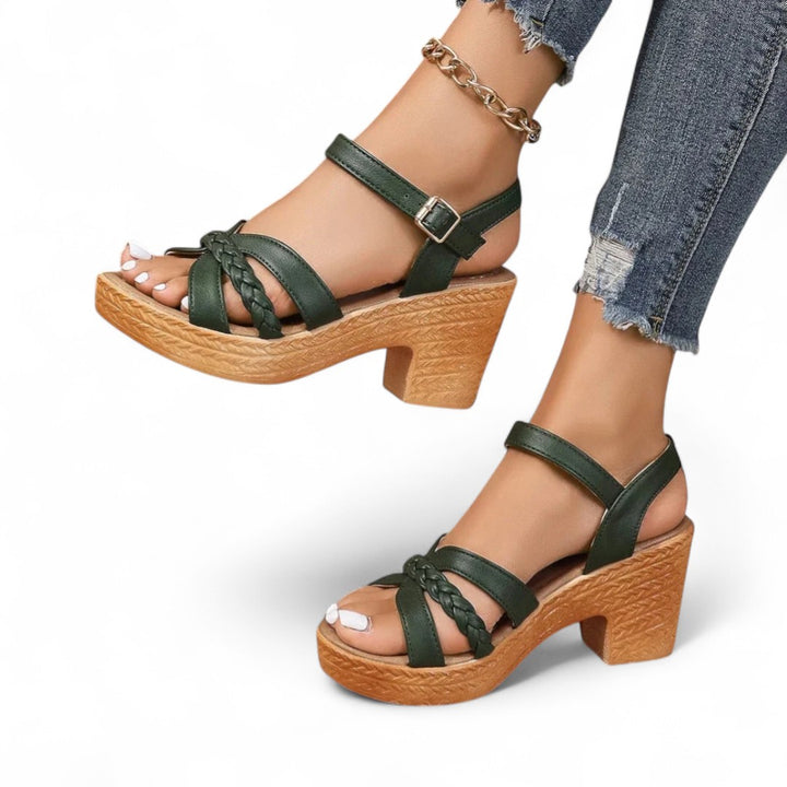 Alina Braided Heel Sandals