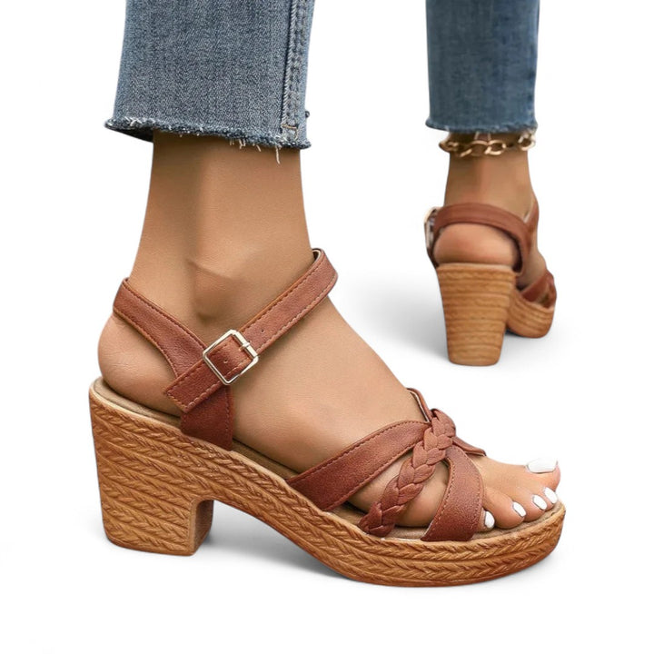 Alina Braided Heel Sandals