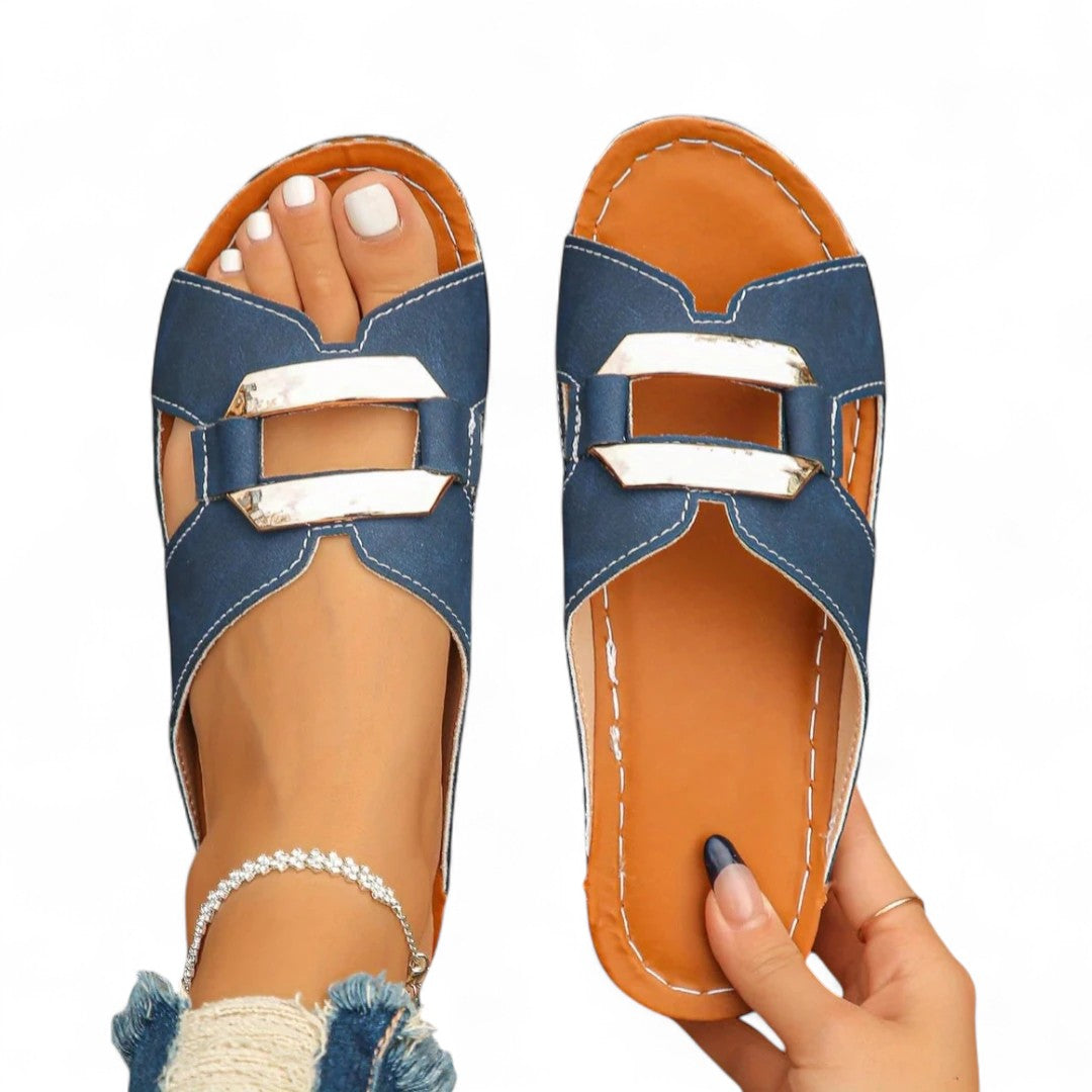 Dara Double-Buckle Slides