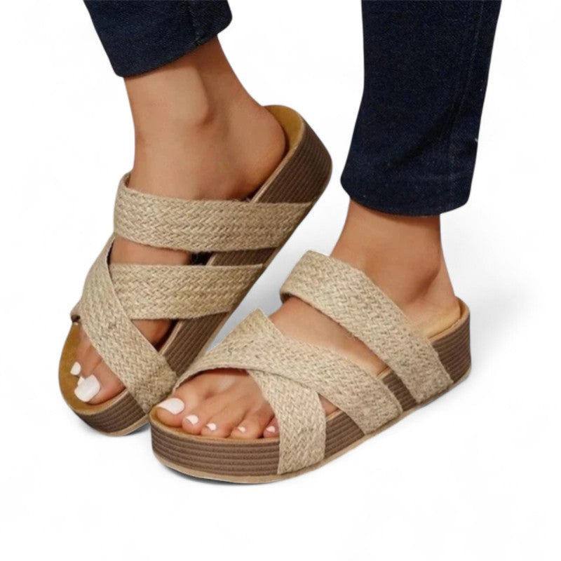 Kaia Braided Platform Sandals