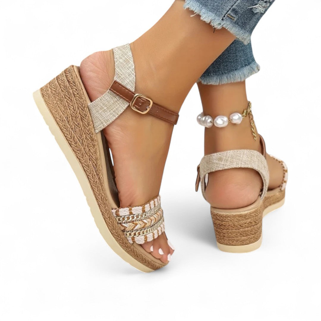 Elora Braided Wedge Sandals