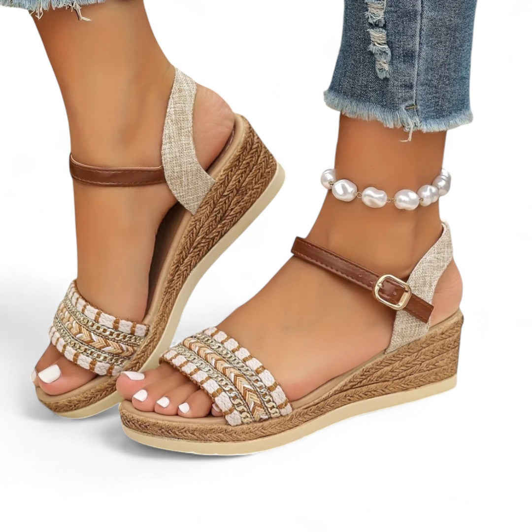 Elora Braided Wedge Sandals