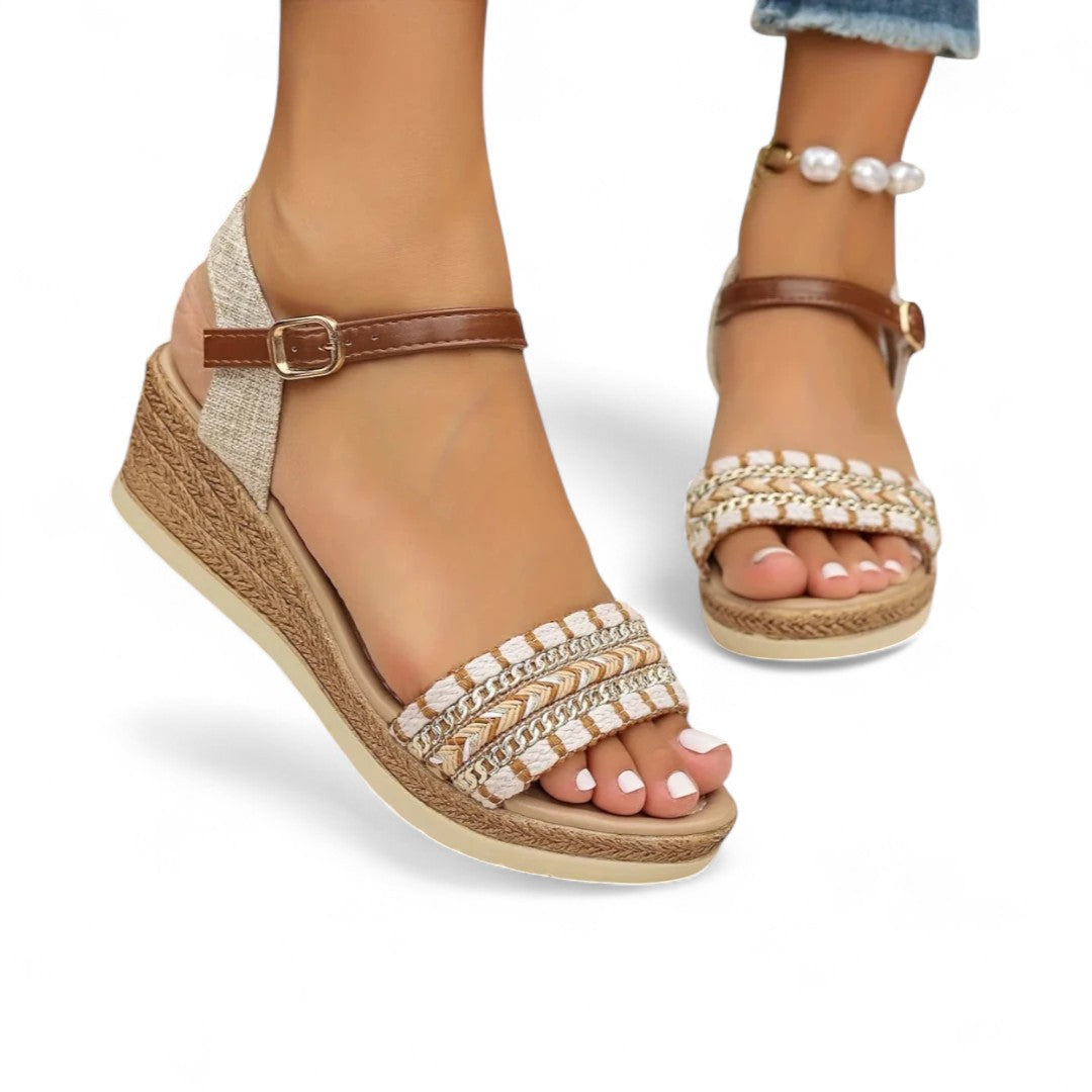 Elora Braided Wedge Sandals