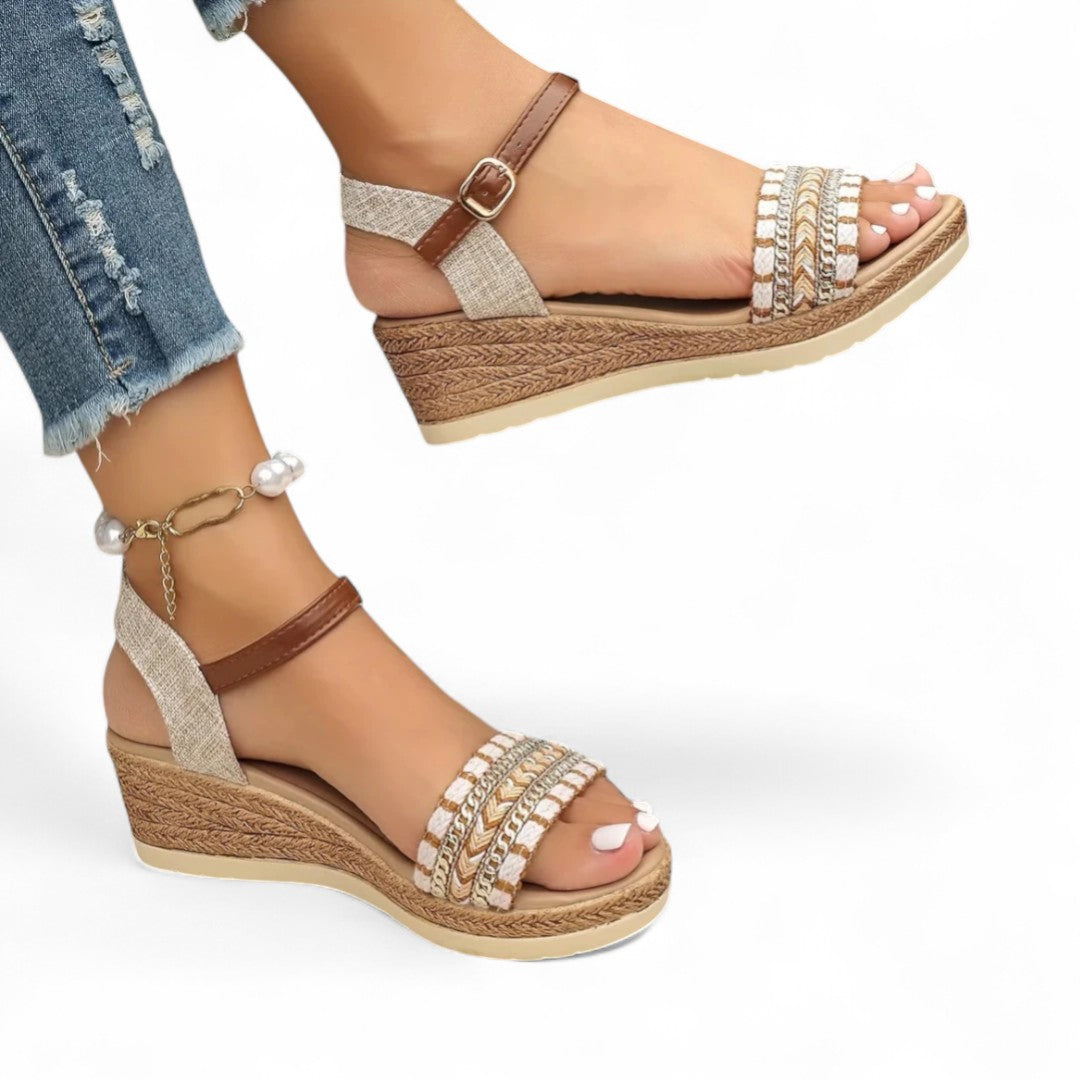 Elora Braided Wedge Sandals
