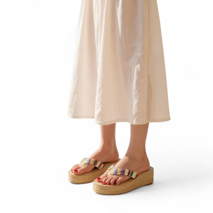 Zina Rainbow Platform Flip-Flops
